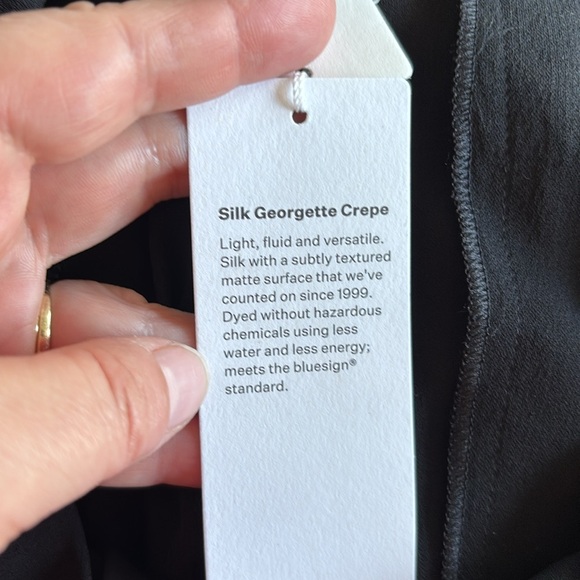 NWT Eileen Fisher petite Silk Georgette Crepe Black Pants Pockets Tapered Ankle - Picture 12 of 13